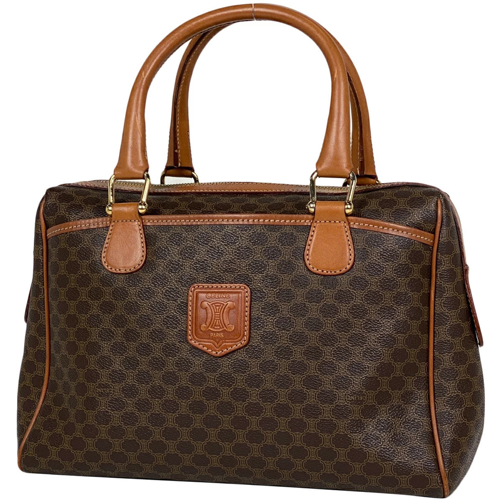 Celine Macadam handbag logo canvas brown